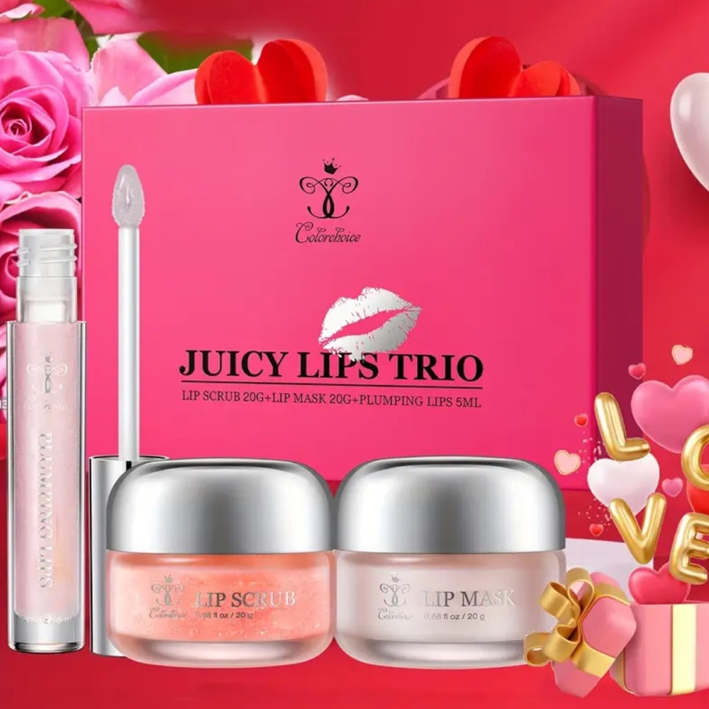 Juicy Lips Trio Set - Pink and Clear. New in Box